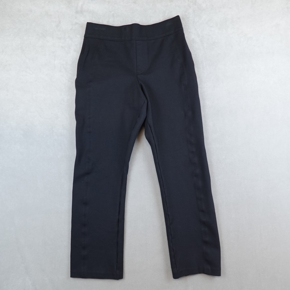 Spanx Ponte Cropped Pants Womens Black Straight Size Large Stretch